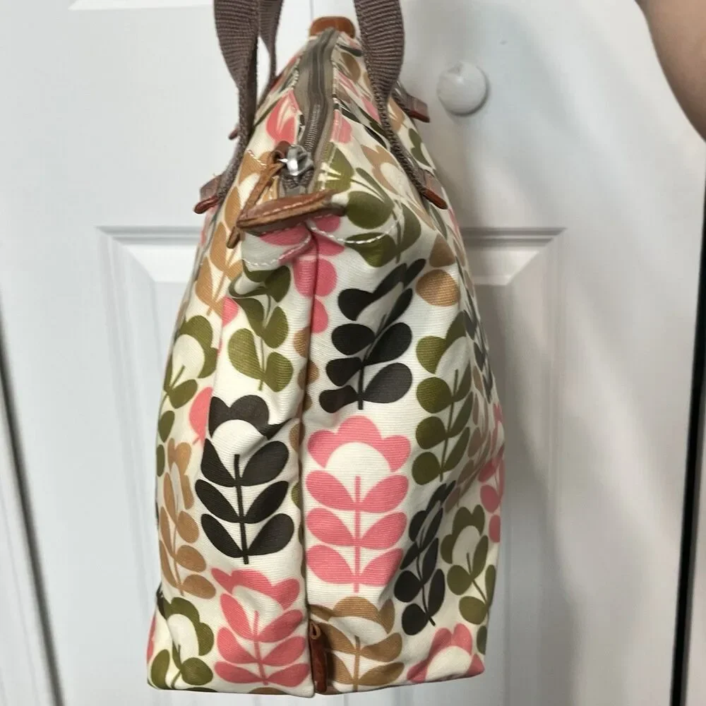 ORLA KIELY ETC floral stem print laminate canvas large tote handbag